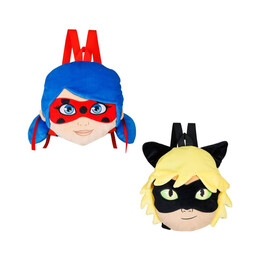 P.m.i. Miraculous Plush Backpacks 30cm (Random-2 Characters to Collect-Lady Bug/black-cat Noar) (Mlb7008)