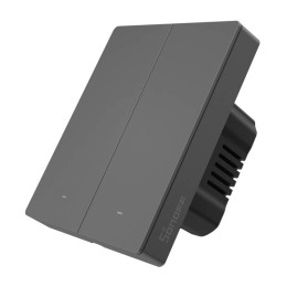 Έξυπνος Επιτοίχιος Διακόπτης Wifi Sonoff m5-2c-80 (2 Καναλιών, για Πλαίσιο, Γραφίτης)
