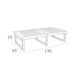 MYKONOS ΤΡΑΠΕΖΙ TAUPE 130X65X33εκ. ΠΟΛ/ΝΙΟΥ
