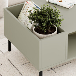 Τραπεζάκι Σαλονιού Vena Megapap Χρώμα ash Green 100x60x42εκ.