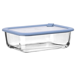 Estia Φαγητοδοχειο Colorseal Γυαλινο 1520ml 23.5x17.8x7.6cm με Καπακι Σιλικονης Μπλε