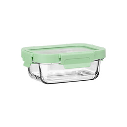 Estia Φαγητοδοχειο Click&seal Γυαλινο 370ml 16.3x12.3x6.2cm με Καπακι Πλαστικο Mint