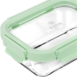 Estia Φαγητοδοχειο Click&seal Γυαλινο 640ml 18.9x14.5x6.7 με Καπακι Πλαστικο Mint