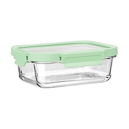 Estia Φαγητοδοχειο Click&seal Γυαλινο 1050ml 21.6x16.5x7.4cm με Καπακι Πλαστικο Mint