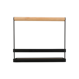 Estia Θηκη Οργανωσης Bamboo Essentials με Χερουλι 24x10.5x21.3cm Μεταλλικη Μαυρη