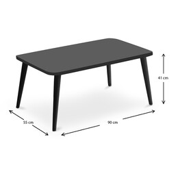 Τραπεζάκι Σαλονιού Soul Megapap από Μελαμίνη Χρώμα Μαύρο 90x55x41εκ.