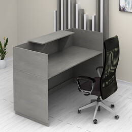 Γραφείο Reception Lemmon Megapap Χρώμα Γκρι Σκυροδέματος 120x70x110εκ.