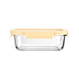 Estia Φαγητοδοχειο Click&seal Γυαλινο 640ml 18.9x14.5x6.7 με Καπακι Πλαστικο Ivory