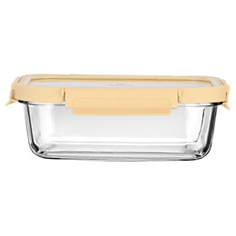Estia Φαγητοδοχειο Click&seal Γυαλινο 1520ml 23.5x17.8x7.6cm με Καπακι Πλαστικο Ivory