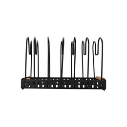 Estia Θηκη με Διαχωριστικα Bamboo Essentials Μεταλλικη με Χερουλι 30.5x17.7x19cm Μαυρη