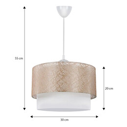 Φωτιστικό Οροφής Whitehouse Megapap Υφασμάτινο Μονόφωτο Χρώμα Χρυσό 30x20x55εκ.