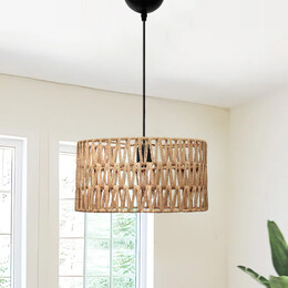 Φωτιστικό Οροφής Sarkiz Megapap e27 από Σχοινί Μονόφωτο Χρώμα Φυσικό Ø30x70εκ.