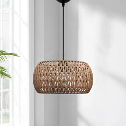 Φωτιστικό Οροφής Miranda Megapap e27 από Σχοινί Μονόφωτο Χρώμα Φυσικό Ø30x70εκ.