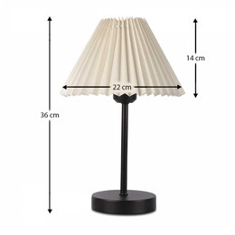 Φωτιστικό Επιτραπέζιο Floi Megapap e27 Μεταλλικό - Ύφασμα pvc Χρώμα  Κρεμ Ø22x36εκ.