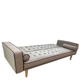 Καναπές Κρεβάτι Τριθέσιος ArteLibre AUBREY Καφέ Ύφασμα 224x88x84cm