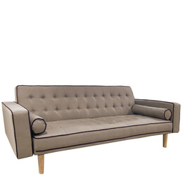 Καναπές Κρεβάτι Τριθέσιος ArteLibre AUBREY Καφέ Ύφασμα 224x88x84cm