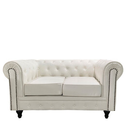 Καναπές Διθέσιος ArteLibre AVERY Λευκό PU 155x90x73cm