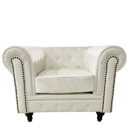 Πολυθρόνα ArteLibre AVERY Λευκό PU 100x90x73cm