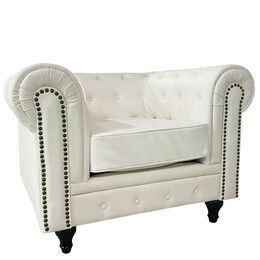 Πολυθρόνα ArteLibre AVERY Λευκό PU 100x90x73cm