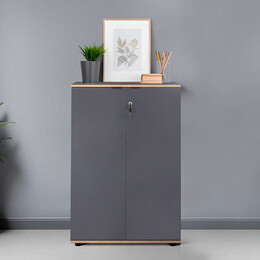 Ντουλάπι Γραφείου rio Megapap με Κλειδαριά Χρώμα Ανθρακί 72x34x109εκ.