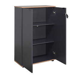 Ντουλάπι Γραφείου rio Megapap με Κλειδαριά Χρώμα Ανθρακί 72x34x109εκ.