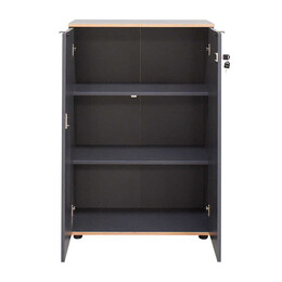 Ντουλάπι Γραφείου rio Megapap με Κλειδαριά Χρώμα Ανθρακί 72x34x109εκ.