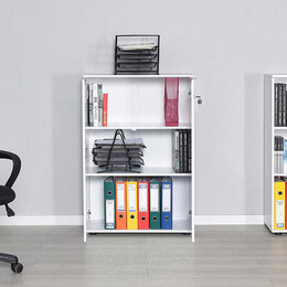 Ντουλάπι Γραφείου rio Megapap με Κλειδαριά Χρώμα Λευκό 72x34x109εκ.