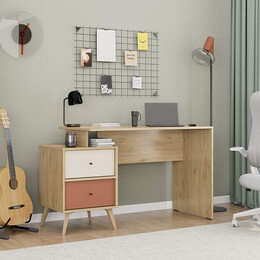 Γραφείο Εργασίας Terra Megapap Χρώμα Florida oak 129x55x75εκ.