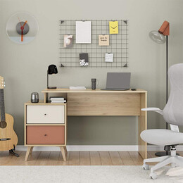 Γραφείο Εργασίας Terra Megapap Χρώμα Florida oak 129x55x75εκ.