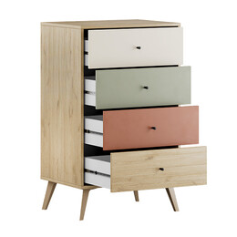 Συρταριέρα Terra Megapap Χρώμα Florida oak 60x44x100εκ.