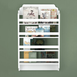 Επιτοίχια Βιβλιοθήκη - Ραφιέρα Montessori Megapap Χρώμα Λευκό 80x15x132εκ.