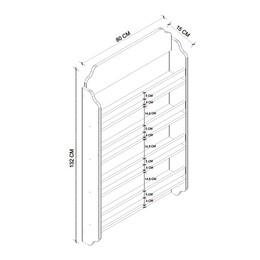 Επιτοίχια Βιβλιοθήκη - Ραφιέρα Montessori Megapap Χρώμα Sapphire oak 80x15x132εκ.
