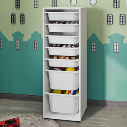 Συρταριέρα Κουζίνας - Μπάνιου Kayra Megapap με 7 Συρτάρια Χρώμα Λευκό 45,4x30x125εκ.