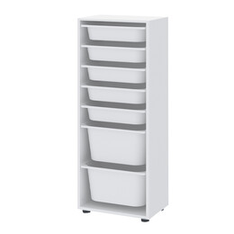 Συρταριέρα Κουζίνας - Μπάνιου Kayra Megapap με 7 Συρτάρια Χρώμα Λευκό 45,4x30x125εκ.