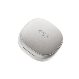 QCY Air White Semi-Ear TWS Earbuds, quad Mic ENC multi-point connection, leather grain case