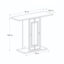 Κονσόλα Alderas Megapap Χρώμα Λευκό - Travertine - Χρυσό 90x29,6x76,8εκ.