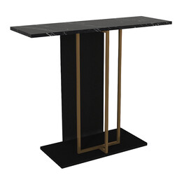 Κονσόλα Brandy Megapap Χρώμα Μαύρο - Μαύρο εφέ Μαρμάρου - Χρυσό 90x29,6x76,8εκ.