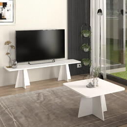 Τραπεζάκι Σαλονιού Sugar Megapap Χρώμα Λευκό 60x60x36,8εκ.