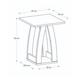 Τραπεζάκι Βοηθητικό - Κομοδίνο Deros Megapap Χρώμα Sepet oak 45x45x56εκ.