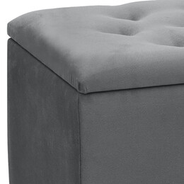 Σκαμπώ - Ταμπουρέ Lotus Megapap Βελούδινο Χρώμα Γκρι 90x40x50εκ.