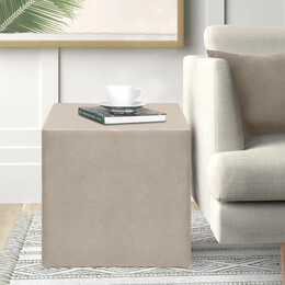 Σκαμπώ April Megapap Βελούδινο Χρώμα Μπεζ 40x40x40εκ.