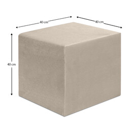 Σκαμπώ April Megapap Βελούδινο Χρώμα Μπεζ 40x40x40εκ.