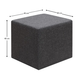 Σκαμπώ Linda Megapap Υφασμάτινο Χρώμα Ανθρακί 40x40x40εκ.