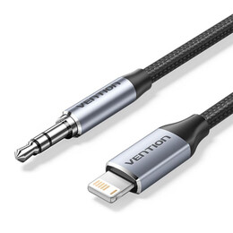Vention Cotton Braided Lightning Male to 3.5mm Male Cable Aluminum Alloy Type (Bmchf) (Venbmchf)