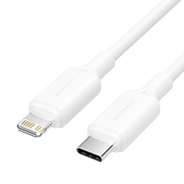Vention Type-c Male to Lightning Male 3a Cable 2m White pvc Type (Lakwh) (Venlakwh)
