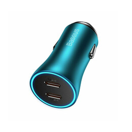 Baseus car Charger Golden Contactor pro Fast Charger c+c 40w Blue (Cgjp000003) (Bascgjp000003)