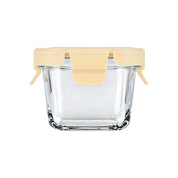 Estia Φαγητοδοχειο Click&seal Γυαλινο 160ml 18.9x14.5x6.7cm με Καπακι Πλαστικο Ivory
