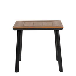 Τραπέζι Κήπου ArteLibre EPUPA Μαύρο/Καρυδί Αλουμίνιο/Ξύλο 80x80x73cm