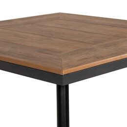Τραπέζι Κήπου ArteLibre EPUPA Μαύρο/Καρυδί Αλουμίνιο/Ξύλο 80x80x73cm
