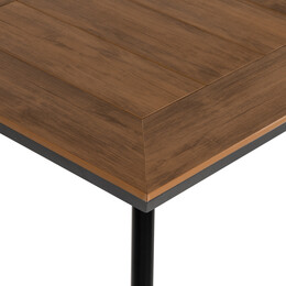 Τραπέζι Κήπου ArteLibre EPUPA Μαύρο/Καρυδί Αλουμίνιο/Ξύλο 80x80x73cm